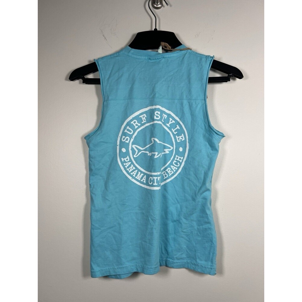 Surf Style PanamaCityBeach Florida Youth M Tank Shirt Blue Beach Surfer USA - Picture 4 of 6